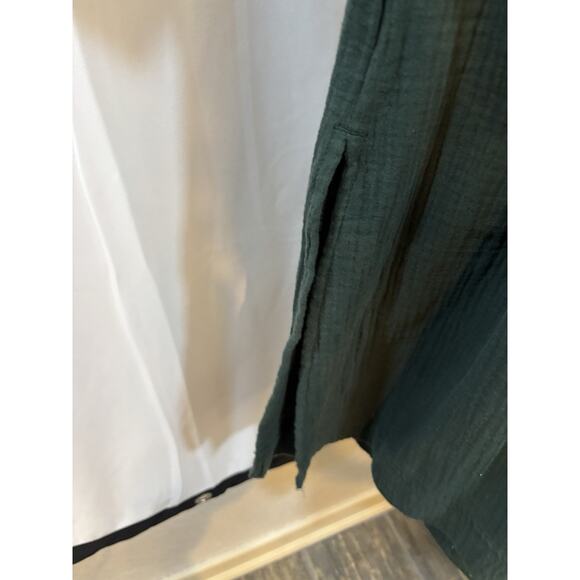 Madewell Lightspun Button Front Midi Dress Green Women’s 14 NWT Lagenlook Gauze - Picture 9 of 13